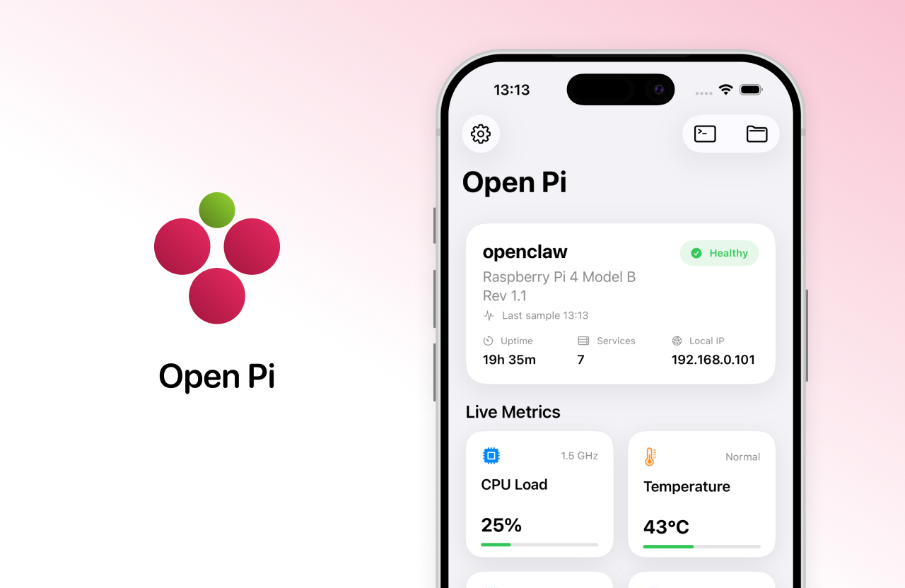 Open Pi — Raspberry Pi monitor, SSH & files for iPhone & iPad | startuups