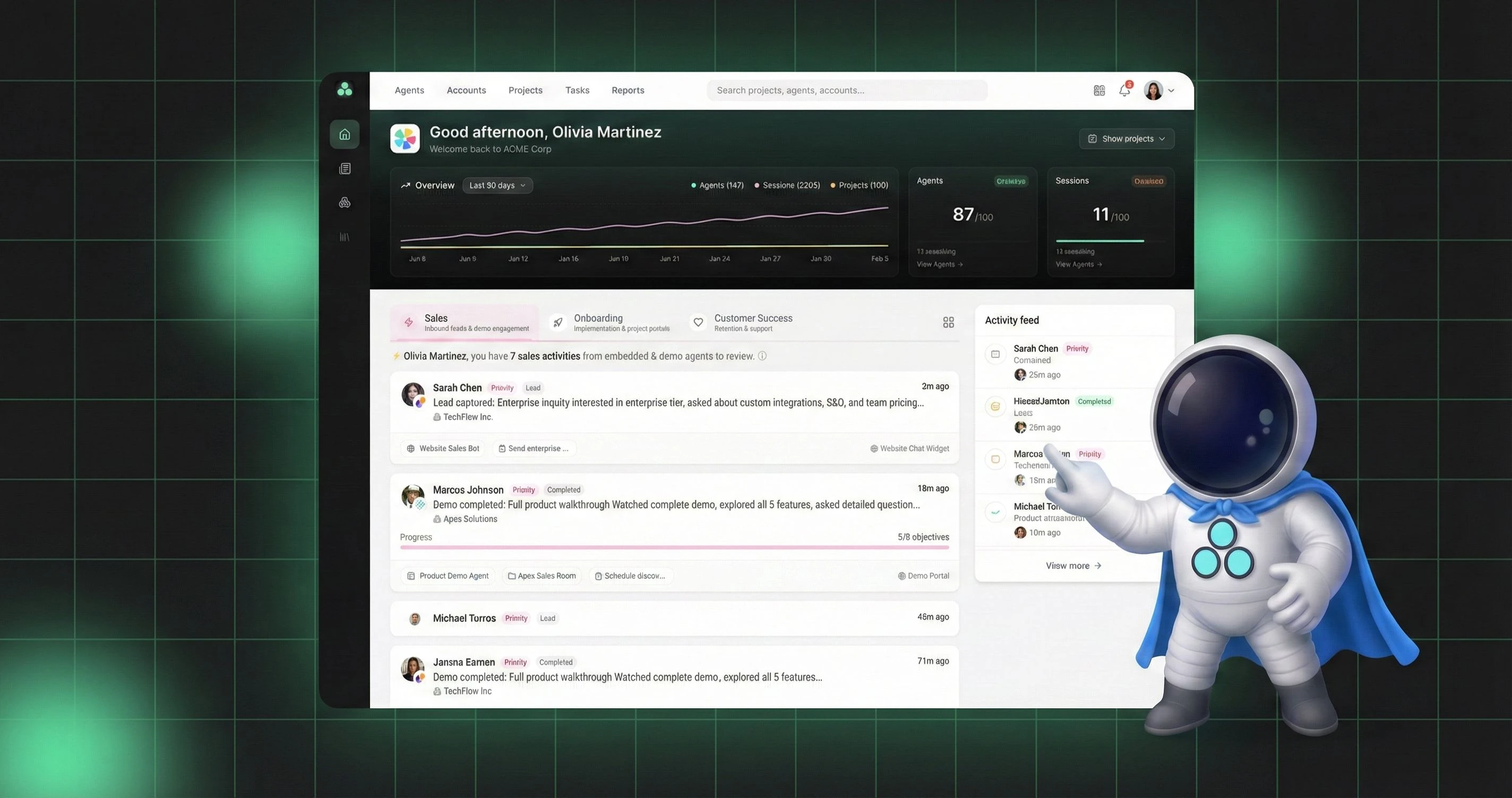 OnboardFi connects an AI SDR and an AI Demo Agent into one seamless system that turns visitors into qualified opportunities instantly. logo